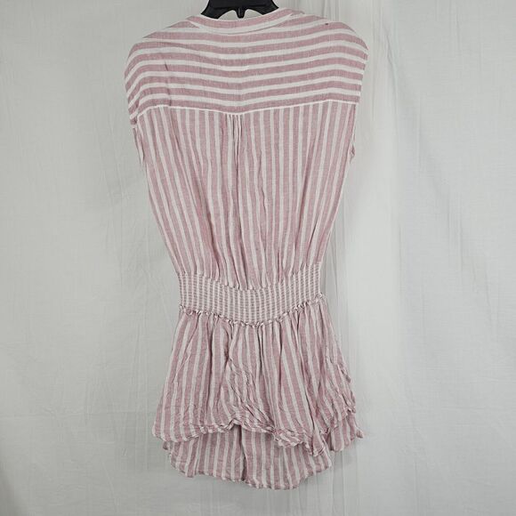 Rails Revolve Angelina Dress in Rose Pink Stripe Linen Blend Mini Dress Medium - Picture 8 of 8